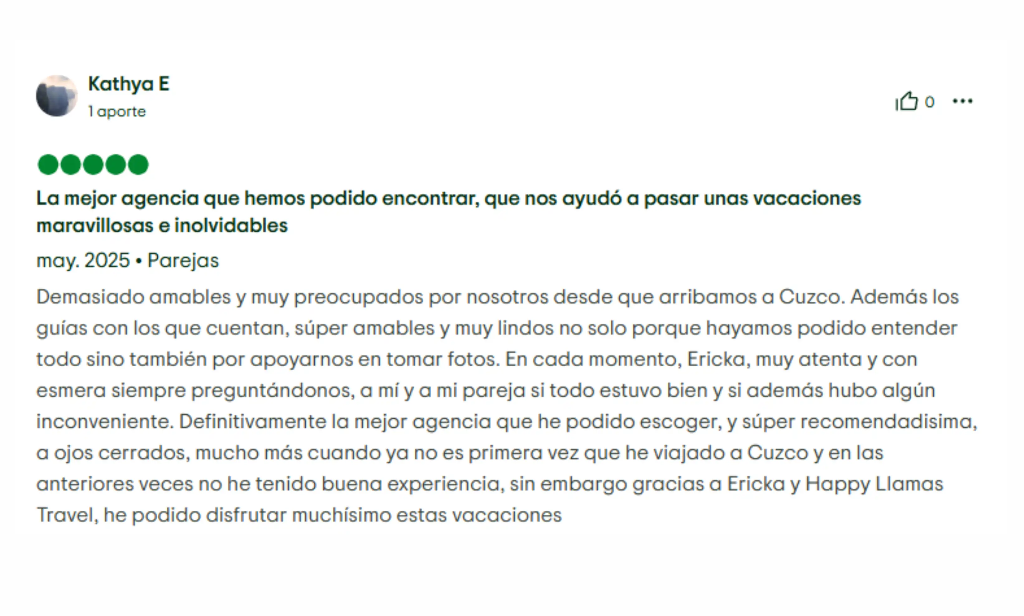 Comentarios TripAdvisor | Happy Llamas Travel